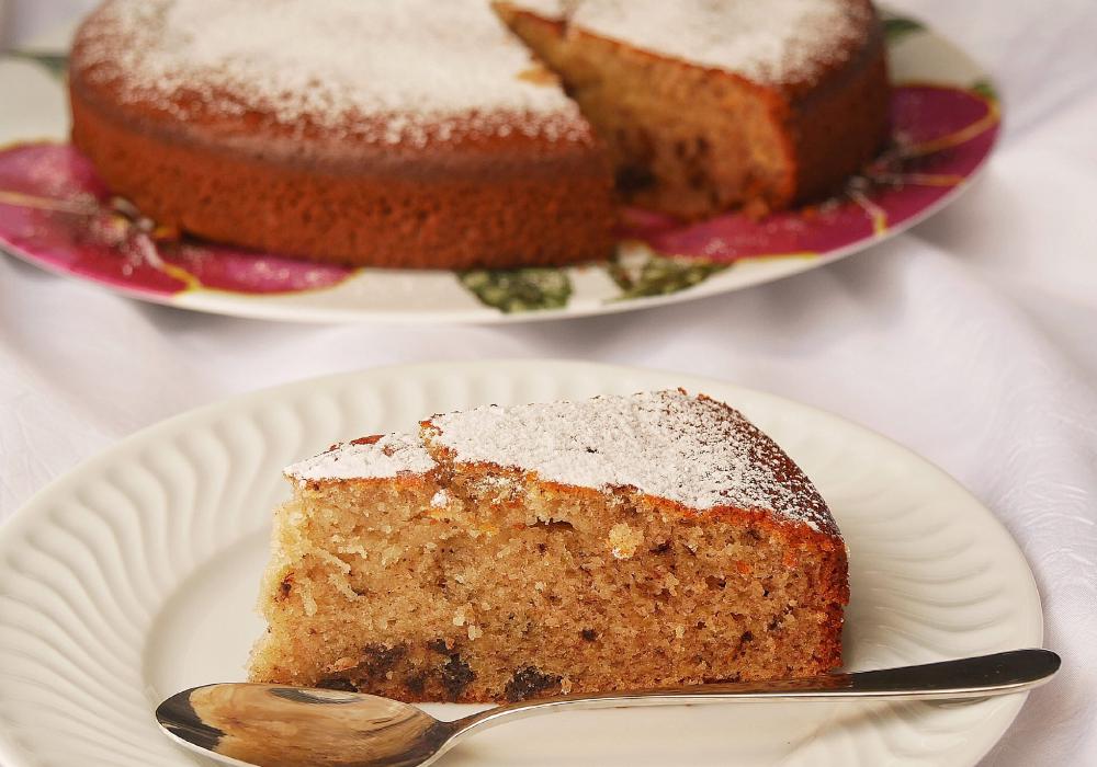 Bolo de banana e chocolate